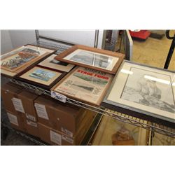 SHELF LOT OF ASSORTED ARTWORK