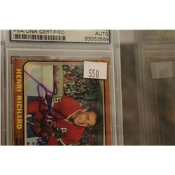 1966 TOPPS #8 HENRI RICHARD PSA CERTIFIED AUTOGRAPH