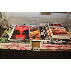 CONCERT POSTER LOT: APPROX. 1000, INC: SIZE 18"X24" (APPROX. 40-70 EA) DJ TIESTO, DEPECHE MODE,
