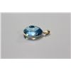 Image 2 : ONE 14 KT YELLOW GOLD NATURAL BLUE TOPAZ PENDANT SET WITH 1 OVAL CHECKBOARD CUT NATURAL BLUE TOPAZ