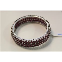 925 STERLING SILVER PROMOTIONAL QUALITY PURPLE RUBY - SAPPHIRE BANGLE STYLE BRACELET