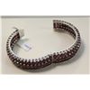 Image 3 : 925 STERLING SILVER PROMOTIONAL QUALITY PURPLE RUBY - SAPPHIRE BANGLE STYLE BRACELET