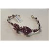 Image 2 : 925 STERLING SILVER NATURAL PROMOTIONAL QUALITY PURPLE RUBY-SAPPHIRE BRACELET CLAW SET WITH 118