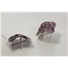 Image 2 : STERLING SILVER PROMOTIONAL QUALITY NATURAL PURPLE SAPPHIRE-RUBY EARRINGS SET WITH 82 MARQUISE