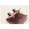 Image 2 : PAIR OF STERLING SILVER BLACK TAHITIAN CULTURED PEARL & COLOURLESS CUBIC ZIRCONIA DANGLING