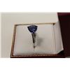 Image 2 : LADIES 14KT. WHITE GOLD NATURAL TANZANITE AND DIAMOND SET DRESS RING SET WITH A TOTAL OF 1