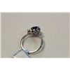 Image 3 : LADIES 14KT. WHITE GOLD NATURAL TANZANITE AND DIAMOND SET DRESS RING SET WITH A TOTAL OF 1