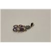 Image 2 : 14 KT YELLOW GOLD NATURAL PURPLE - PINK AND PALE BLUE  AND GREEN SAPPHIRE AND DIAMOND PENDANT.  SET