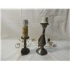 Image 1 : LOT 2 EUROPEAN PEWTER LAMP & LIGHT FIXTURE