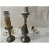 Image 3 : LOT 2 EUROPEAN PEWTER LAMP & LIGHT FIXTURE