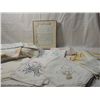 Image 1 : BOX LOT VINTAGE NEEDLEPOINT LINENS