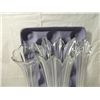 Image 4 : LOT 3 VINTAGE TALL FLUTED BLOWN GLASS VASES