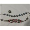 Image 1 : LOT 3 ASSORTED SILVERTONE JEWELRY BRACELETS & RING