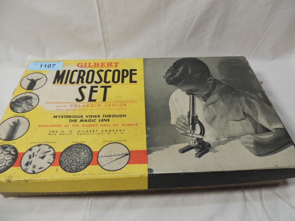 VINTAGE 1938 GILBERT MICROSCOPE SET