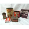 Image 1 : LOT 6 VINTAGE TINS MIXED FOOD, TABACCO, VARNISH