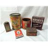 Image 2 : LOT 6 VINTAGE TINS MIXED FOOD, TABACCO, VARNISH