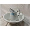 Image 1 : WHITE ANTIQUE WASH BOWL & PITCHER SET