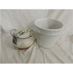 LOT 2 ANTIQUE CERAMIC POTS