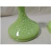 Image 2 : PAIR FENTON GREEN CANDLE HOLDERS