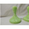 Image 3 : PAIR FENTON GREEN CANDLE HOLDERS