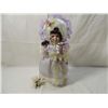 Image 3 : 13" PORCELAIN DOLL IN PURPLE DRESS