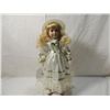 Image 3 : 18" PORCELAIN DOLL IN WHITE & GREEN DRESS