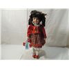 Image 3 : 17" PORCELAIN DOLL IN PLAID DRESS