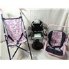 Image 1 : LOT 3 DOLL ACCESSORIES CHAIR, STROLER, CAR SEAT
