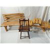 Image 1 : LOT 3 DOLL ACCESSORIES CHAIR, BENCH, PICNIC TABLE
