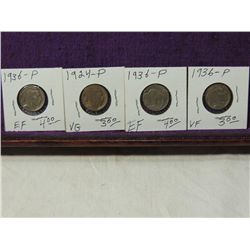 LOT 4 BUFFALO NICKELS