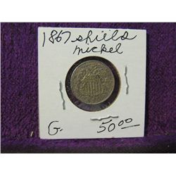 1867 SHIELD NICKEL