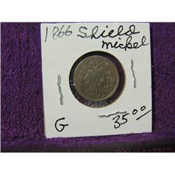 1866 SHIELD NICKEL