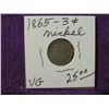Image 1 : 1865 3 CENT NICKEL