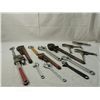 Image 1 : BOX LOT ADJUSTABLE WRENCHES & PLIERS