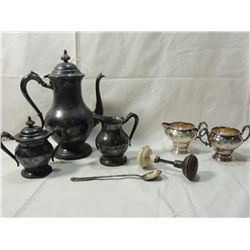 LOT 7 SILVERPLATE TEA SERVICE SET