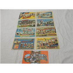 LOT 9 BIG LETTER POSTCARDS