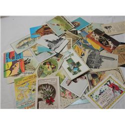 BOX LOT VINTAGE POSTCARDS.