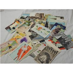 BOX LOT VINTAGE POSTCARDS