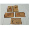 Image 1 : LOT 5 VINTAGE LEATHER POSTCARDS