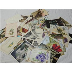 BOX LOT VINTAGE POSTCARDS