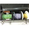 Image 2 : TOOL BOX WITH THREE ROLLS WIRE & CABLE.