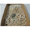 Image 1 : BOX LOT ASSORTED PEARL STYLE NECKLACES