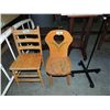 Image 1 : SMALL WOODEN CHILDRENS CHAIR WITH HEART CUTOUT