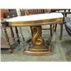 Image 2 : GILDED WOODEN TABLE WITH MARBLE TOP