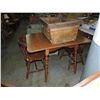Image 1 : DINNING TABLE WITH FOLDING SIDES & 2 CHAIR