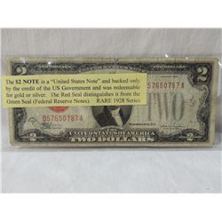 OLD 2 DOLLAR BILL RARE 1928 SERIES