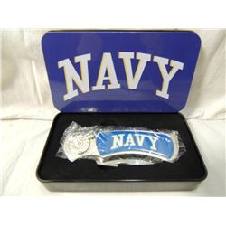 NAVY THEME POCKET KNIFE IN CASE