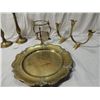 Image 3 : LOT 6 BRASS CANDLE HOLDERS & TRAY