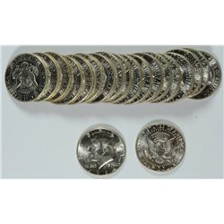 ORIGINAL GEM BU ROLL OF 1964 KENNEDY HALF DOLLARS ( 20 ) COINS