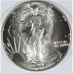 1988 AMERICAN SILVER EAGLE, GEM  UNC.   EARLY DATE! FROM ORIGINAL MINT TUBE